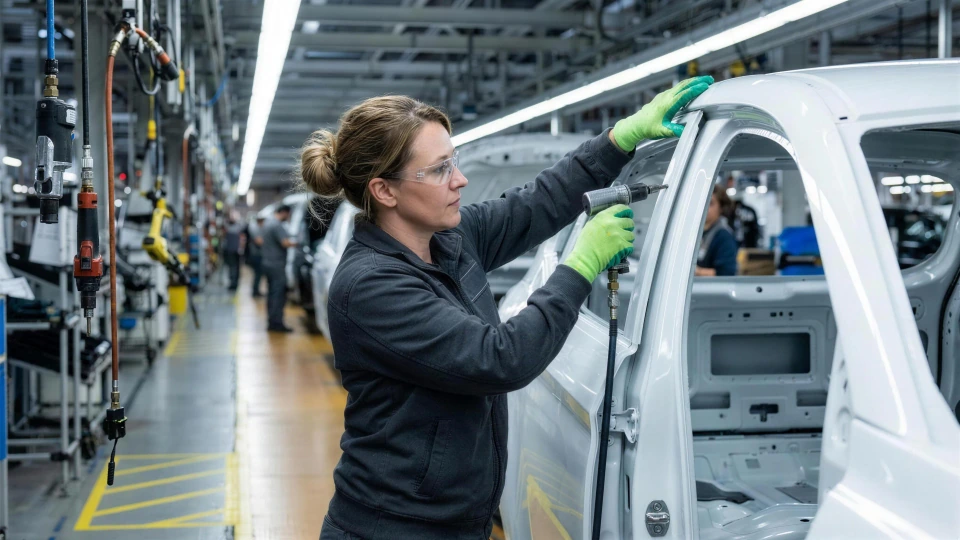 Work on an automotive assembly line