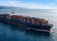 Container ship at port